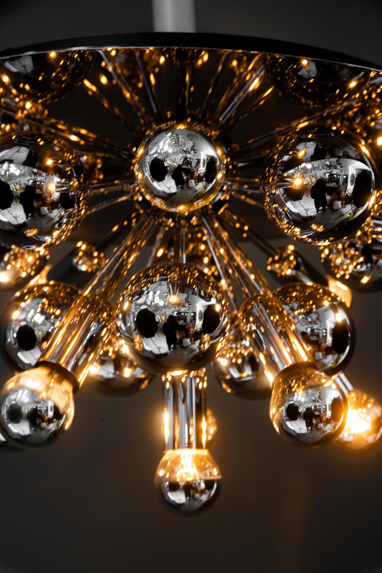 Large Cosack Flushmount or Wall Lamp in Chrome around 1960s For Sale 6