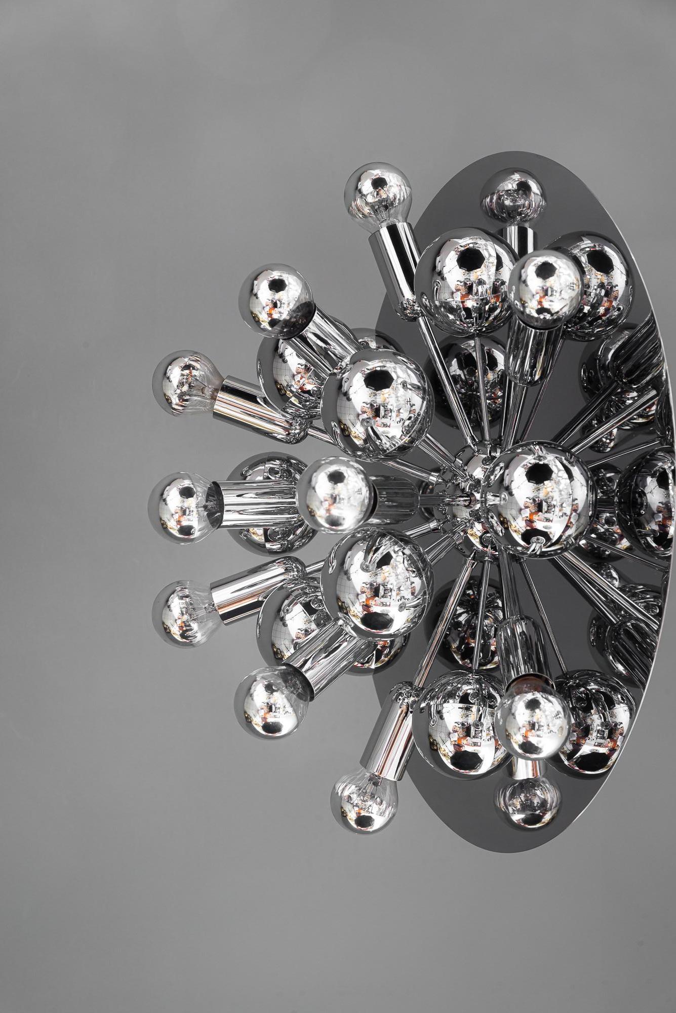 Space Age Large Cosack Flushmount or Wall Lamp in Chrome around 1960s For Sale