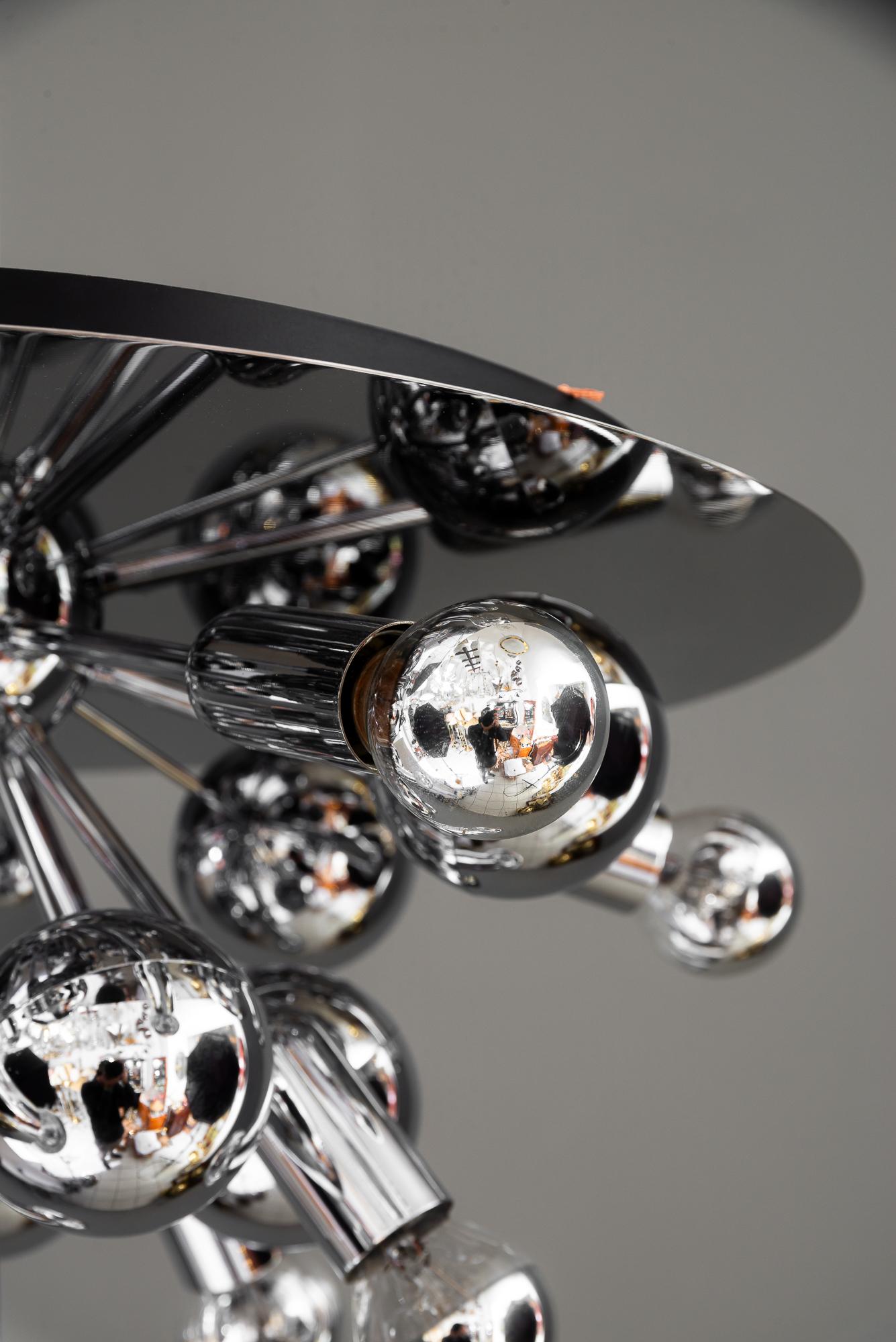 Large Cosack Flushmount or Wall Lamp in Chrome around 1960s In Good Condition For Sale In Wien, AT