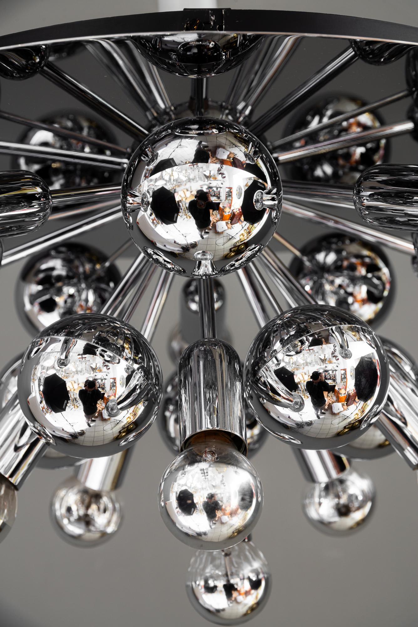 Mid-20th Century Large Cosack Flushmount or Wall Lamp in Chrome around 1960s For Sale