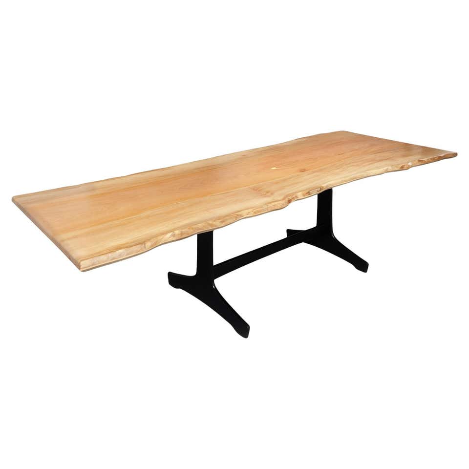 Chestnut Solid Wood Custom Live Edge Kitchen Table For Sale at 1stDibs ...