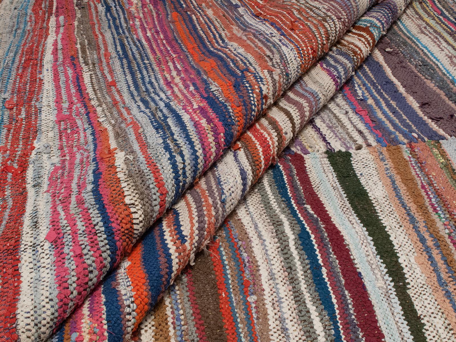 Large Cotton Rag Kilim (DK-123-14) In Good Condition For Sale In New York, NY