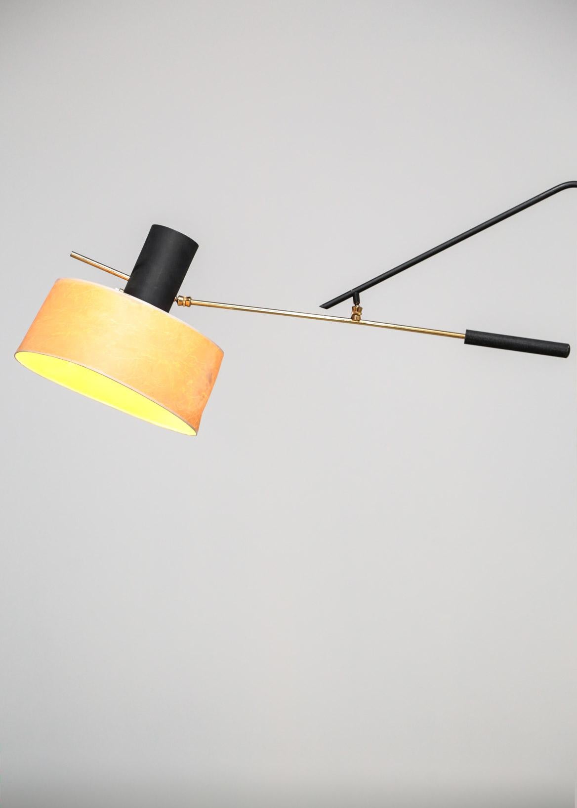 Large Counter Balance Wall Lamp, Attributed to Arlus, France, 1960s 6