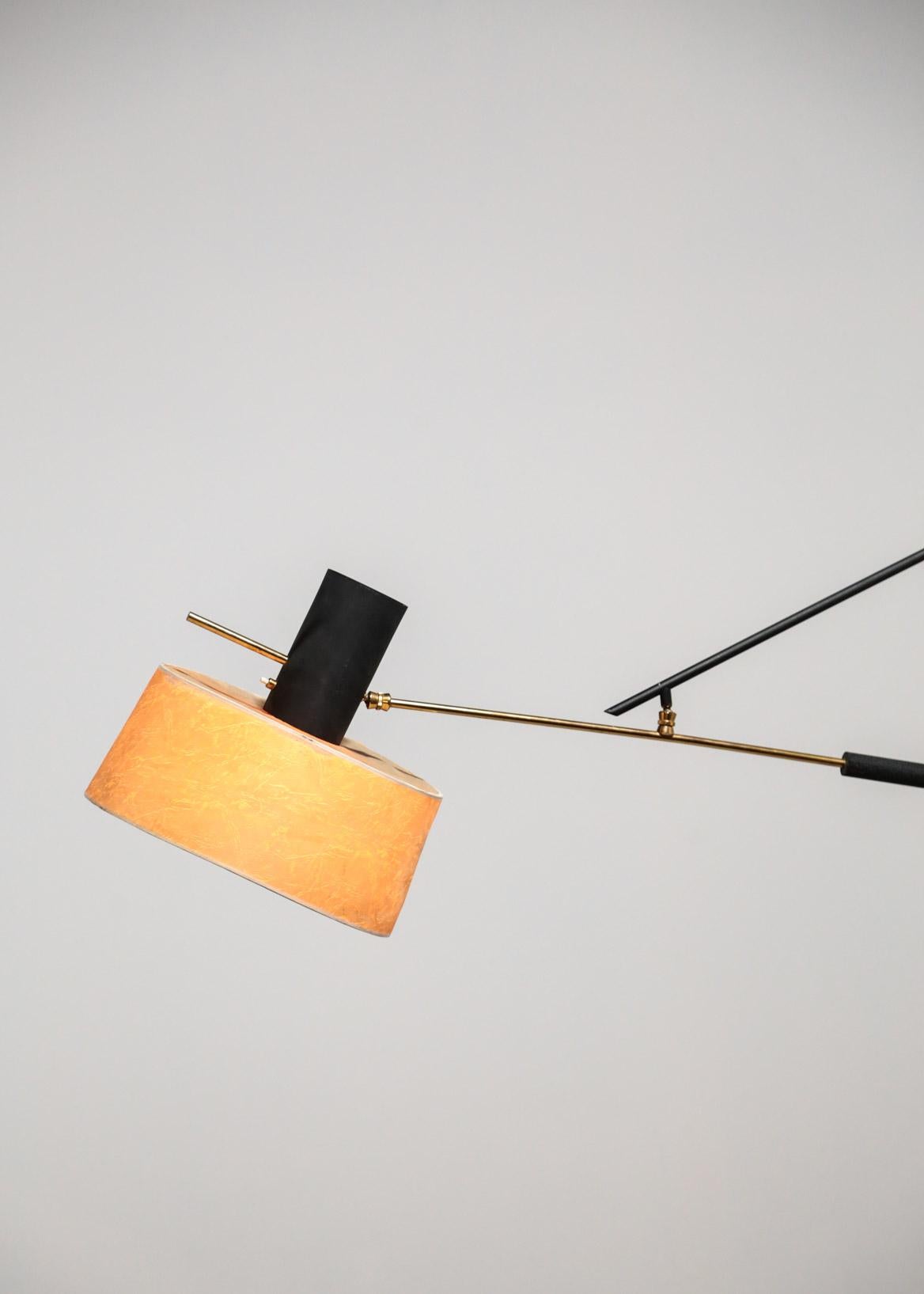 Mid-Century Modern Large Counter Balance Wall Lamp, Attributed to Arlus, France, 1960s
