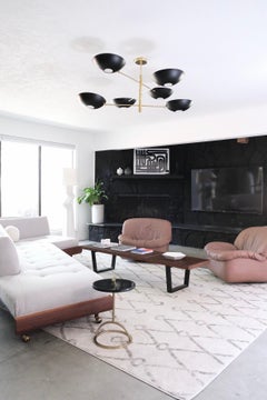 Large Counterbalance Ceiling Fixture, Black Enamel and Brass, Blueprint Lighting