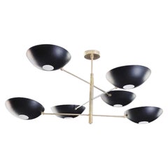 Large Counterbalance Ceiling Fixture, Black Enamel and Brass, Blueprint Lighting