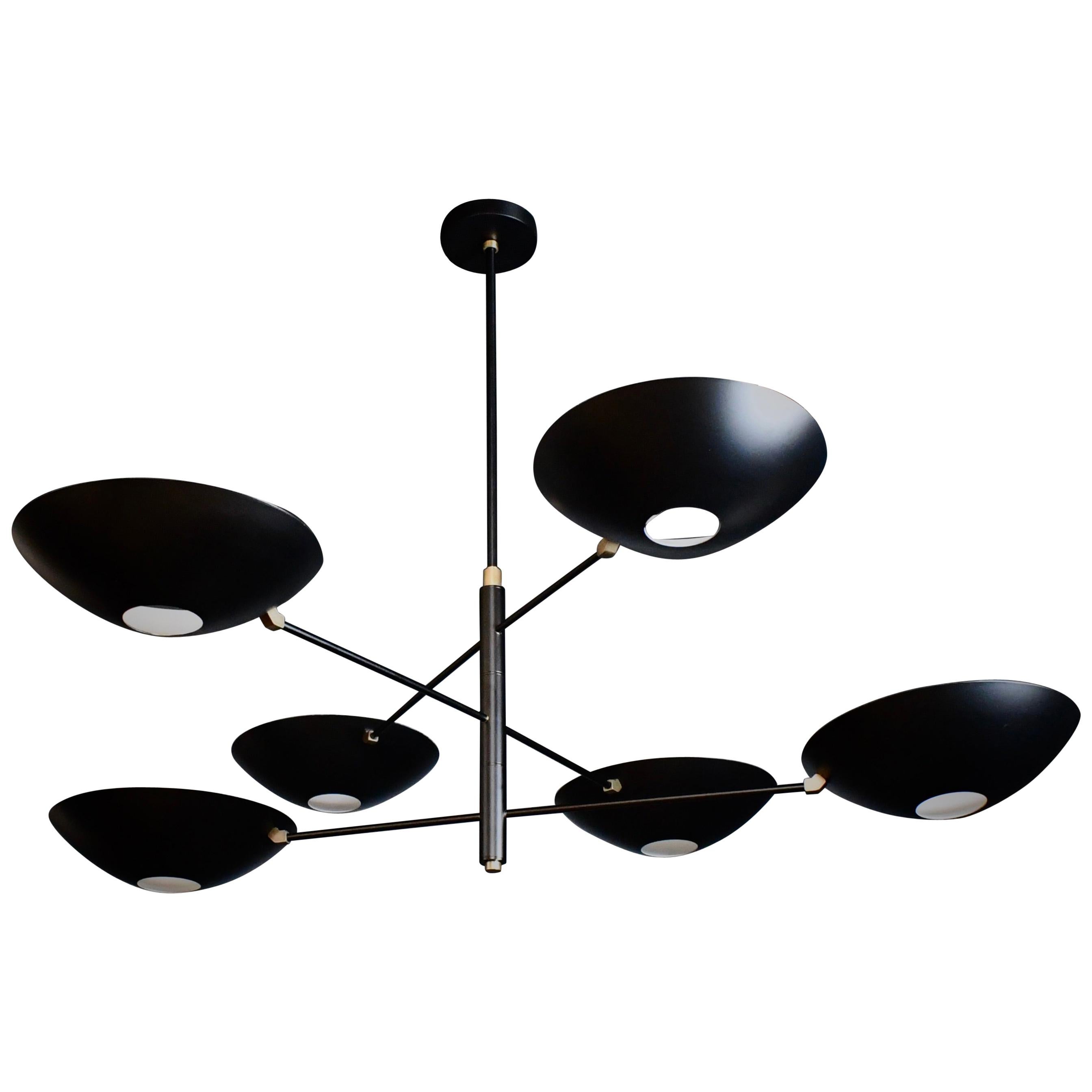 Large Counterbalance Ceiling Fixture in Matte Black Made by Blueprint Lighting