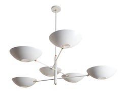 Large Counterbalance Ceiling Fixture, White Enamel + Brass by Blueprint Lighting