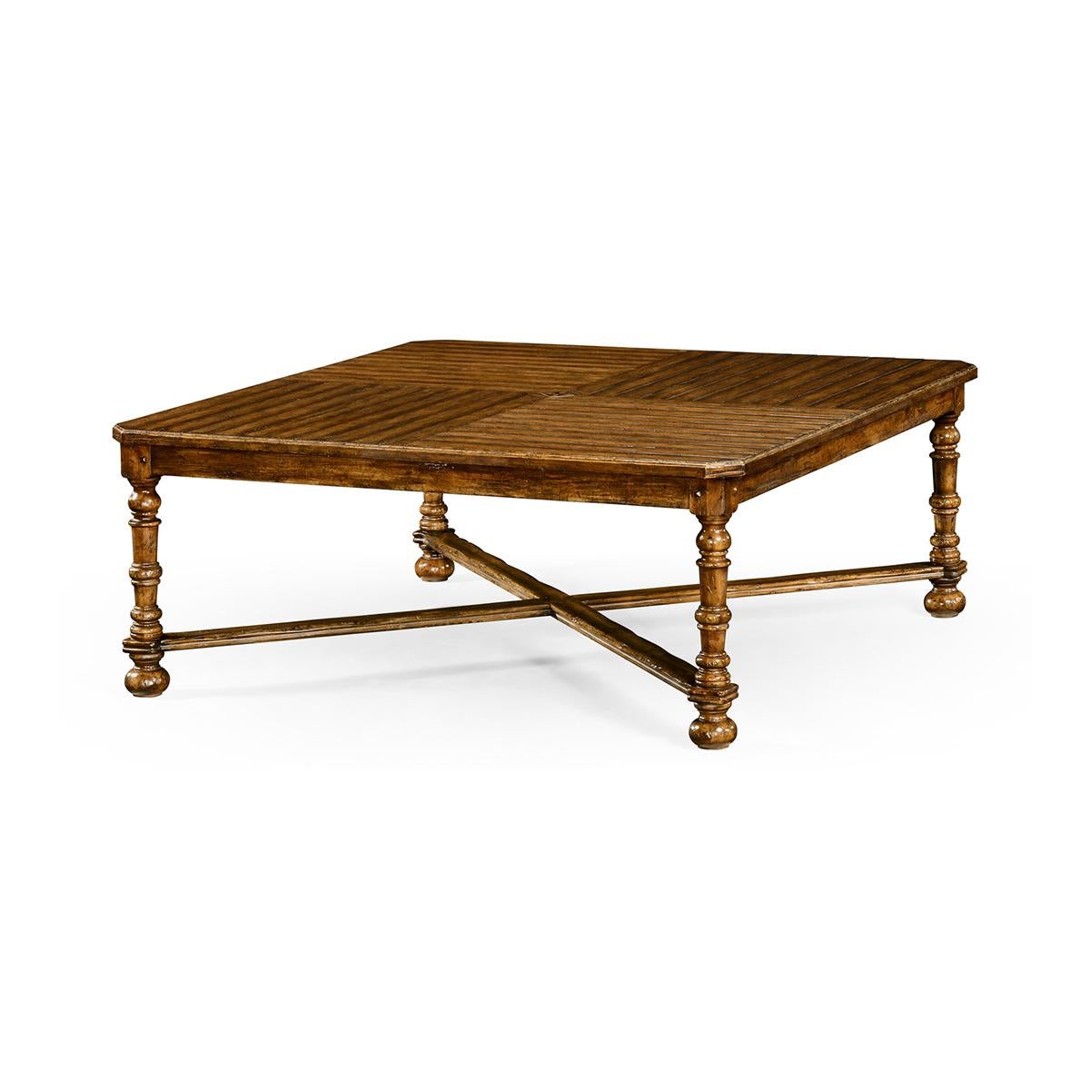 Rustic Large Country Coffee Table For Sale