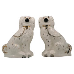 Vintage Large Couple of Ceramic Staffordshire Spaniels, ca.1950