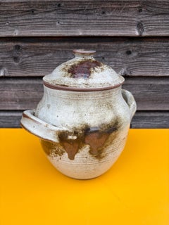 Grand pot en grès avec couvercle, par Thierry et Chantal Robert, France, années 1970