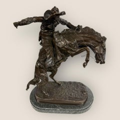 Large Cowboy Bronze ‘Bronco Buster’ After Frederic Remington, Early–Mid 20th