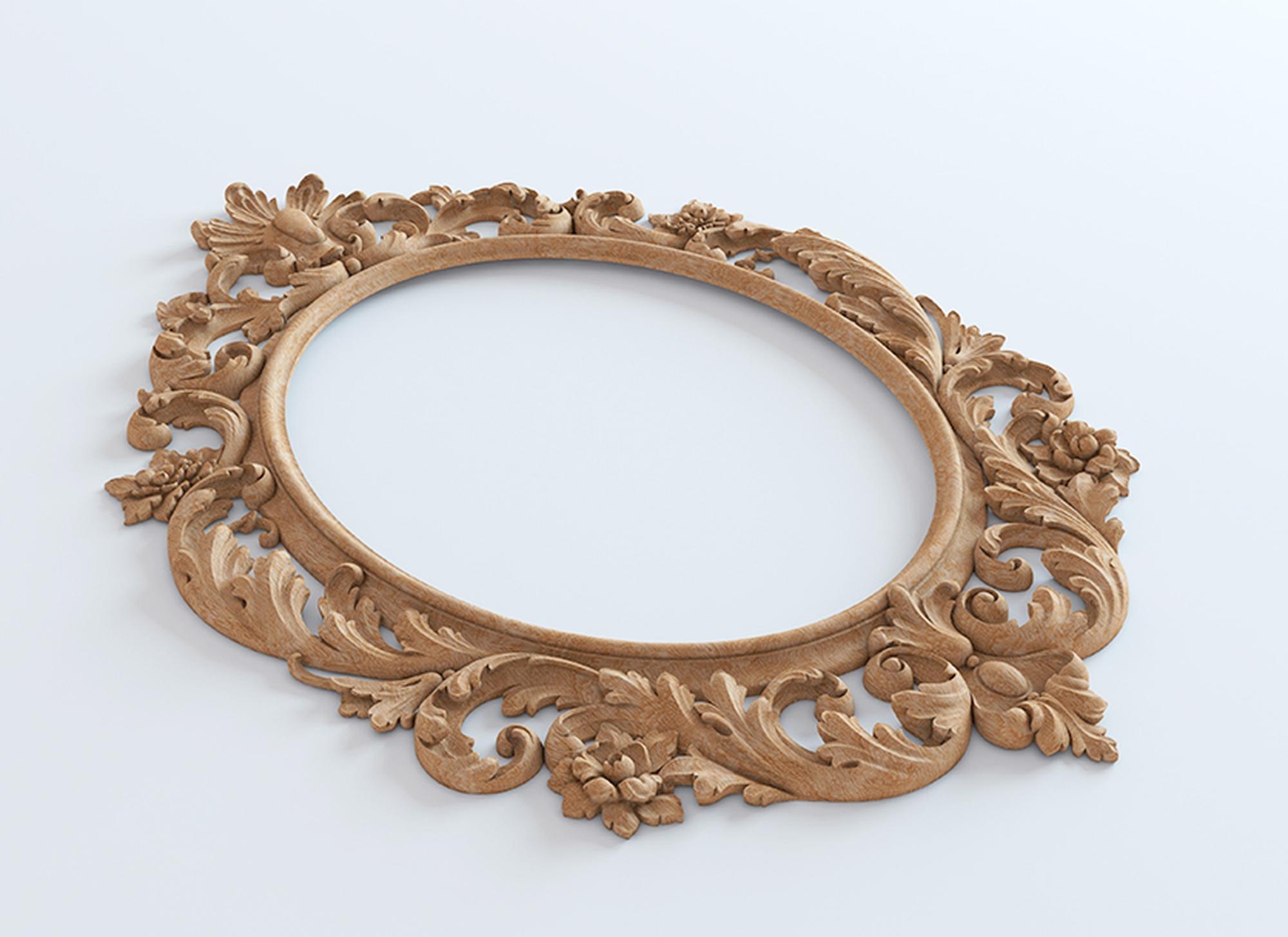 Woodwork Baroque Style Large Craftsman Ornate Wall Mirror Frame Oak or Beech For Sale