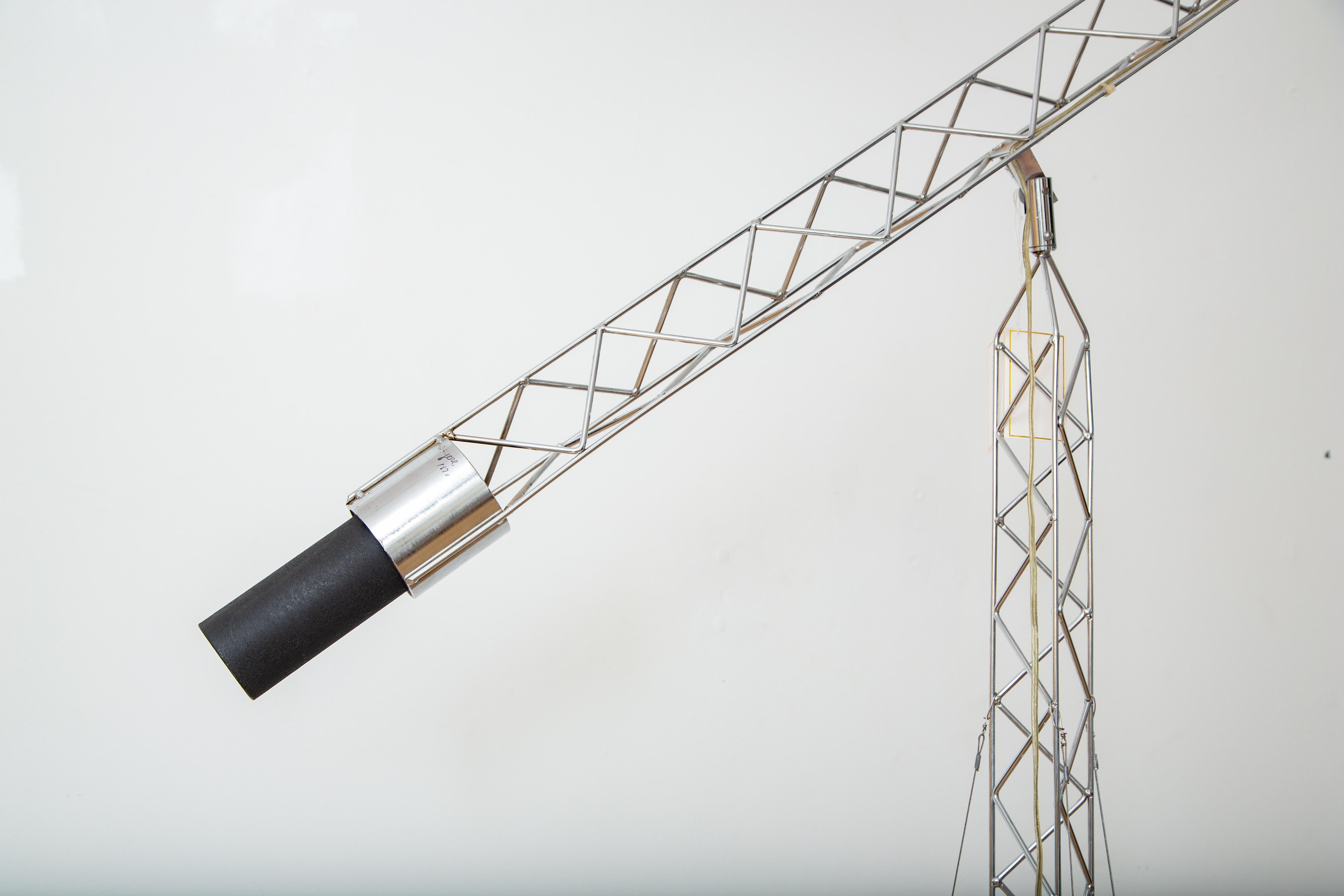 Gran lámpara de pie Crane de Curtis Jere, EE.UU. 1971 Posmoderno en venta