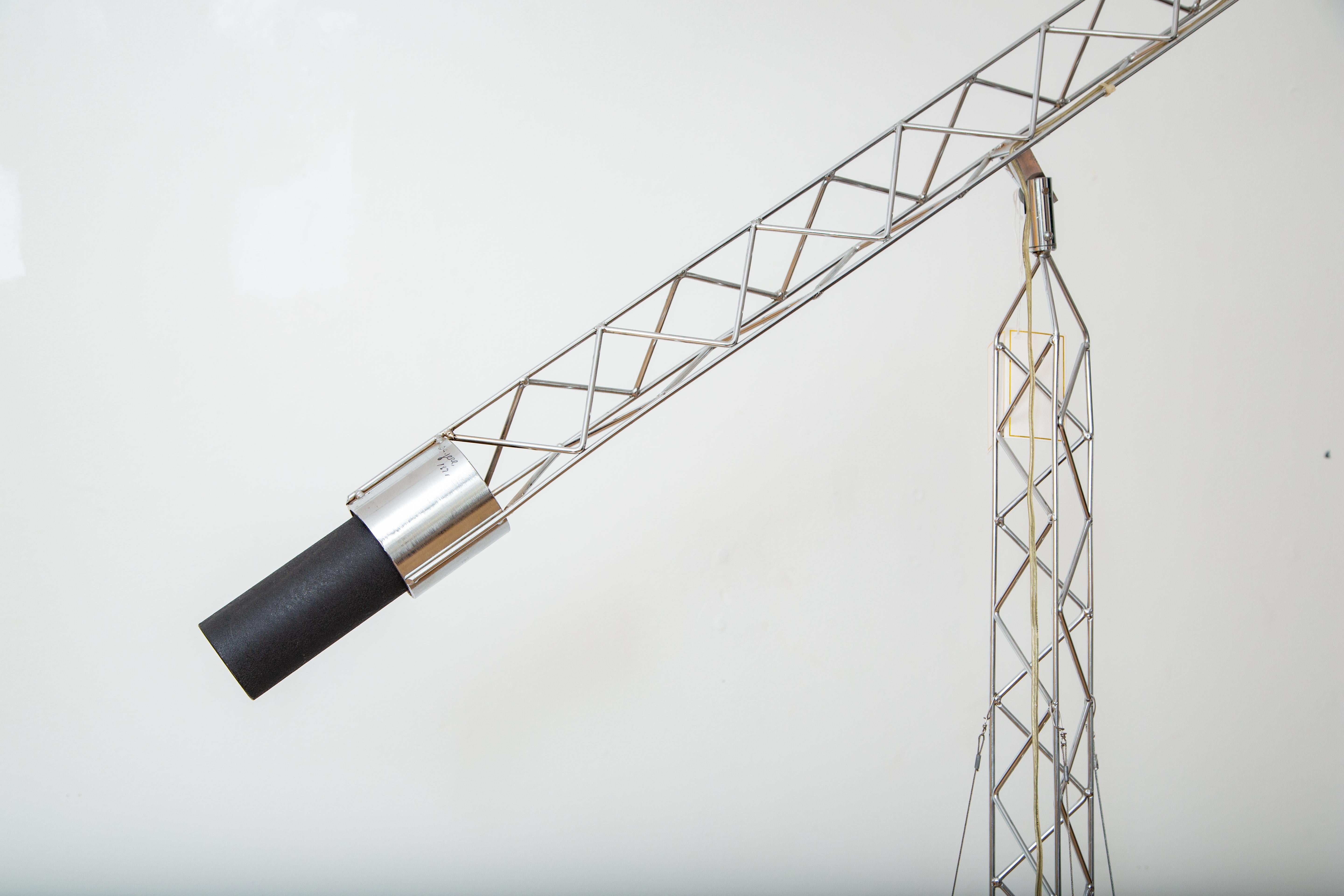 Post-Modern Large Crane Floor Lamp by Curtis Jere, USA 1971 For Sale