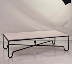 Large Cream Limestone 'Entretoise' Coffee Table by Design Frères