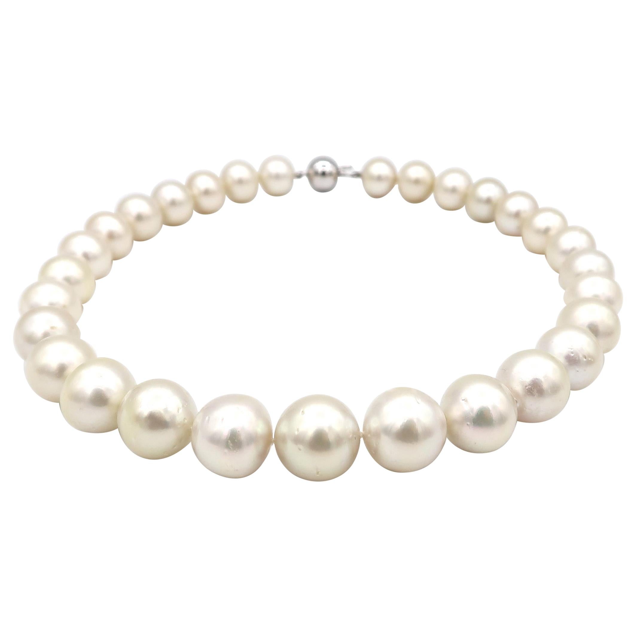 Large Cream South Sea Pearl Necklace For Sale