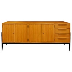 Large Credenza in Fruitwood in the Style of Alfred Hendrickx, 1950s