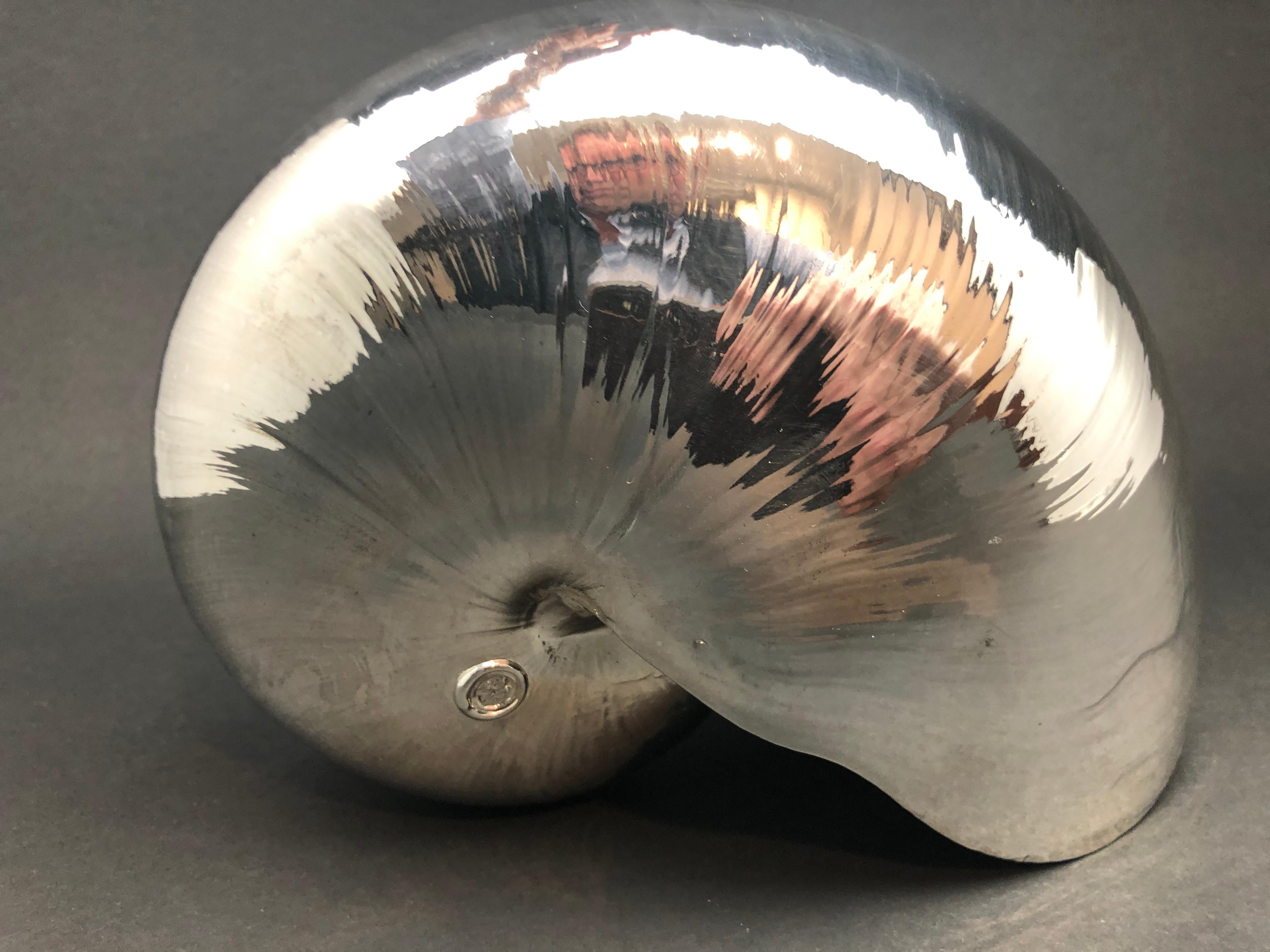 Italian Large Creel and Gow Silvered Nautilus Sea Shell