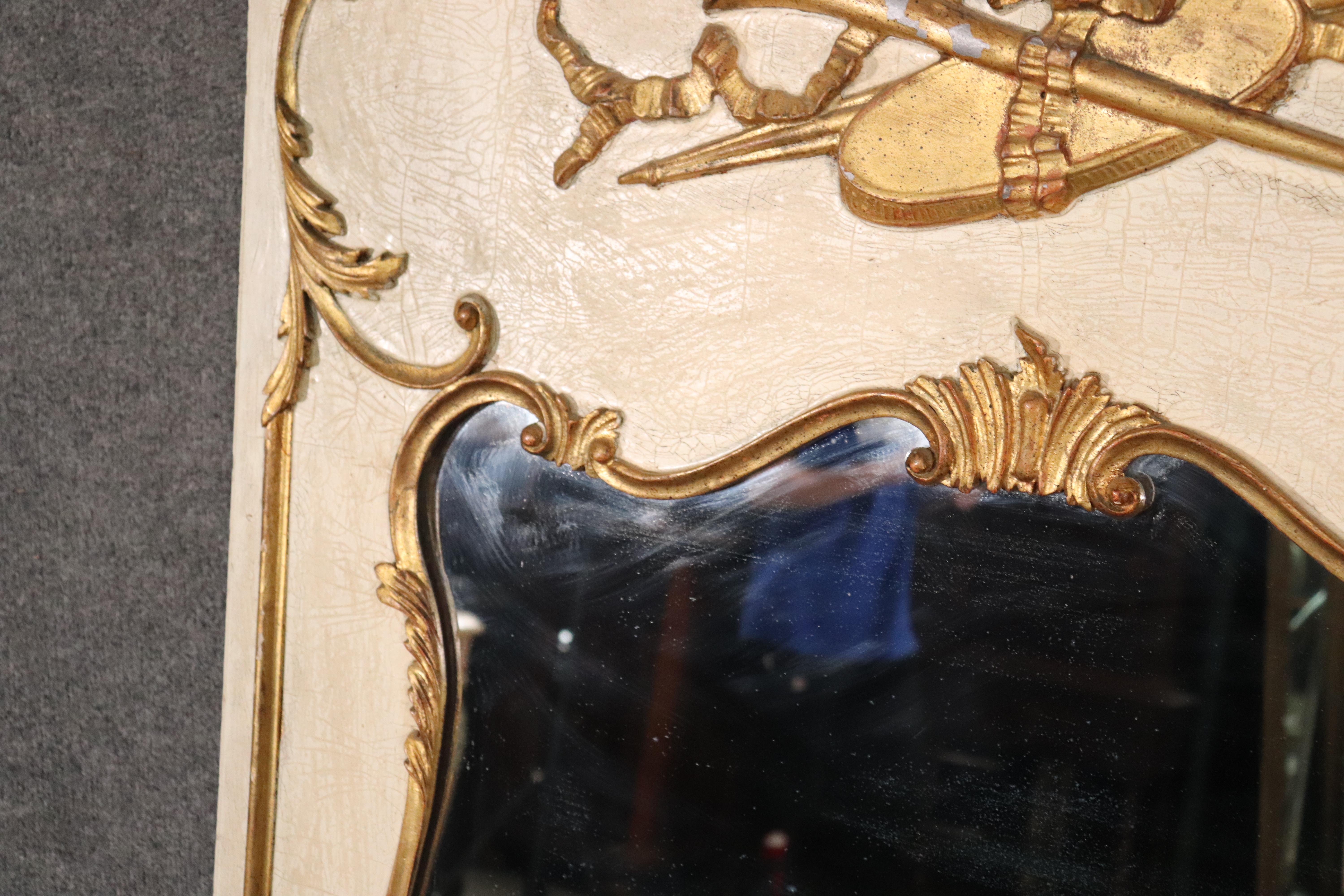 Hêtre Grand miroir français Trumeau doré Crme, miroir Louis XV fabriqué en Italie en vente