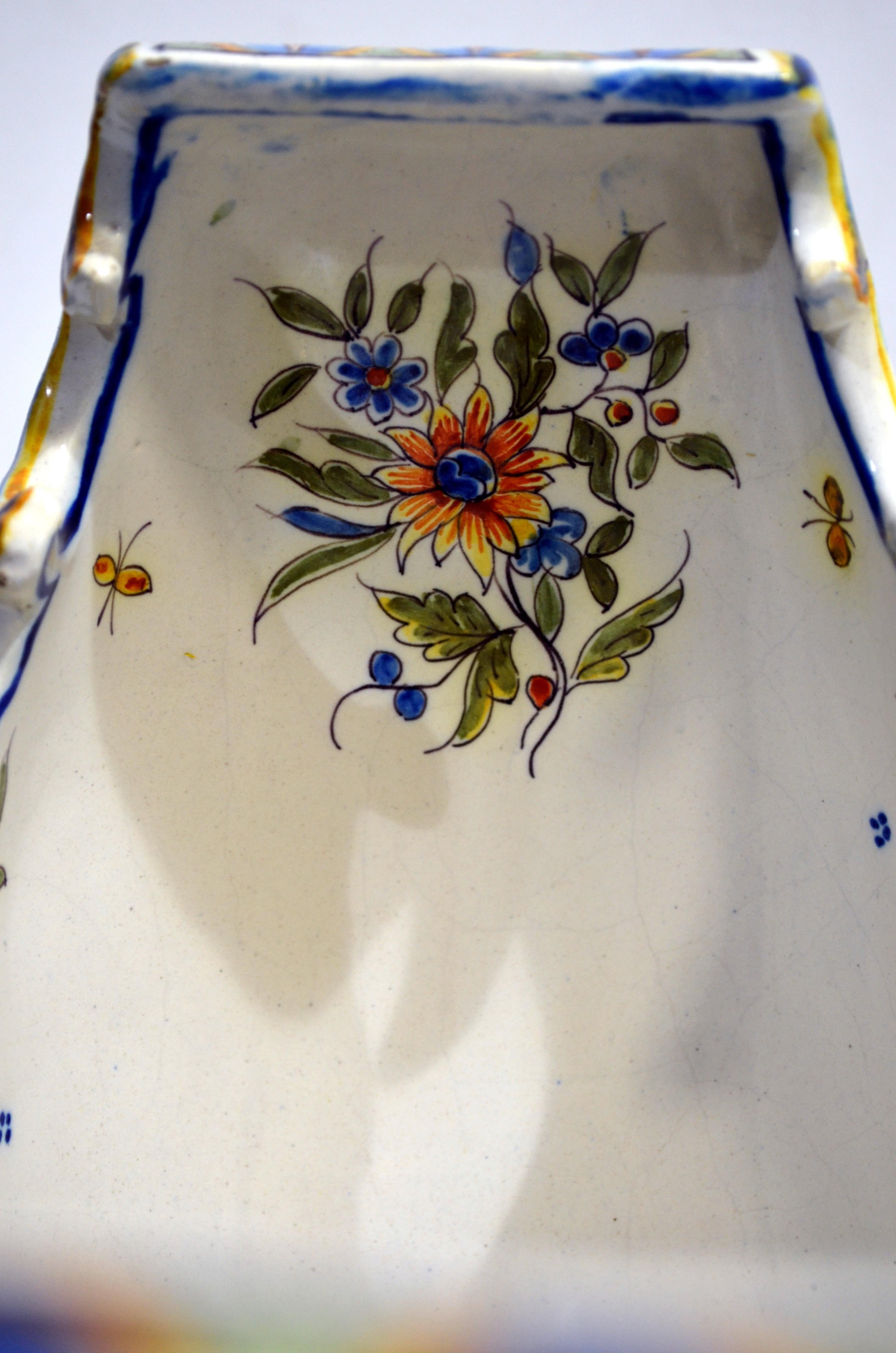 Großer crescent-Pflanzgefäß aus Desvres-Erdgeschirr, signiert Geo Martel, frühes 20. Jahrhundert im Angebot 2