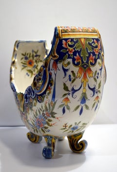 Grande jardinière en faïence de Desvres signée Geo Martel, début du 20e siècle