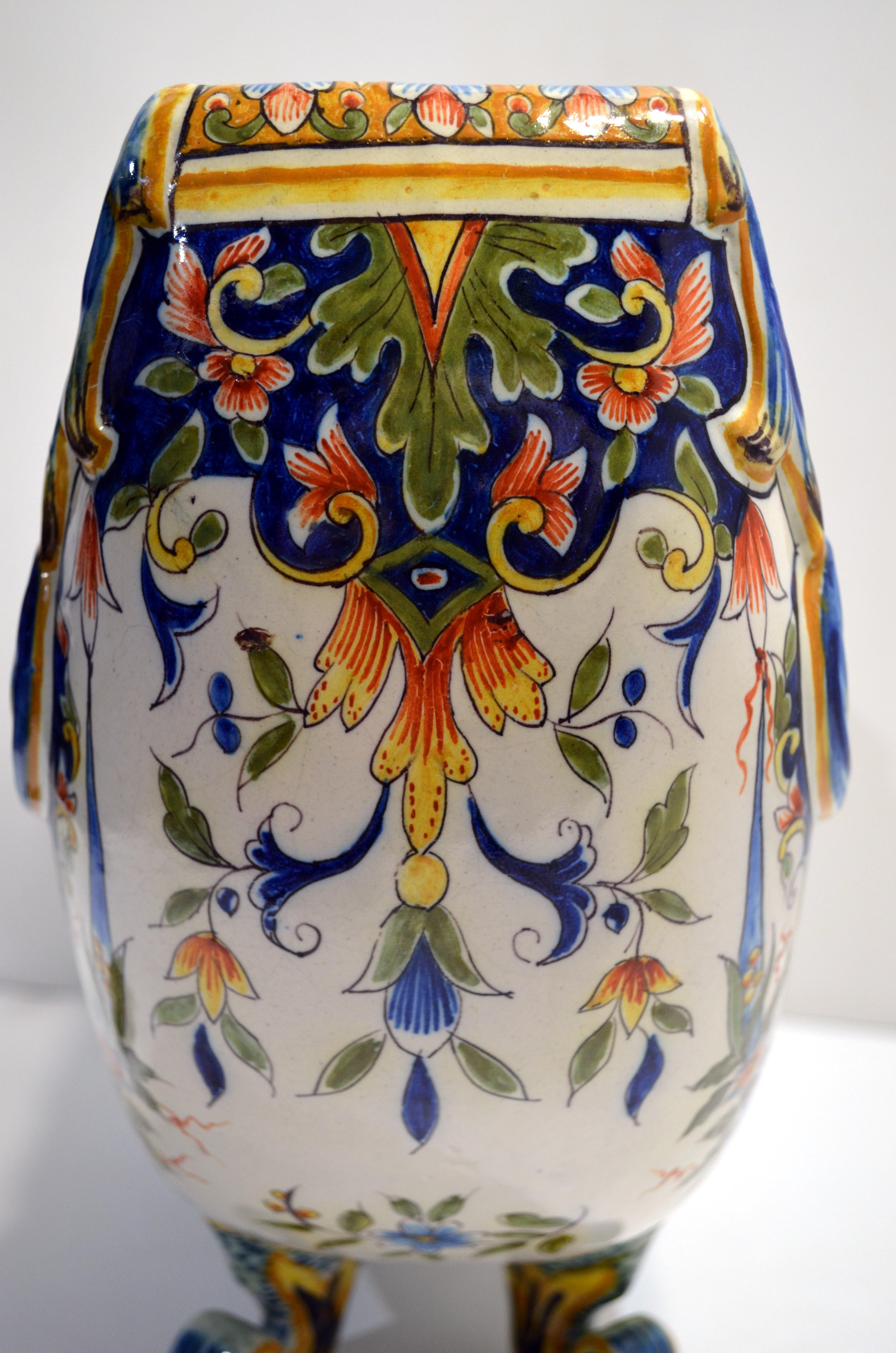 Großer crescent-Pflanzgefäß aus Desvres-Erdgeschirr, signiert Geo Martel, frühes 20. Jahrhundert (Keramik) im Angebot