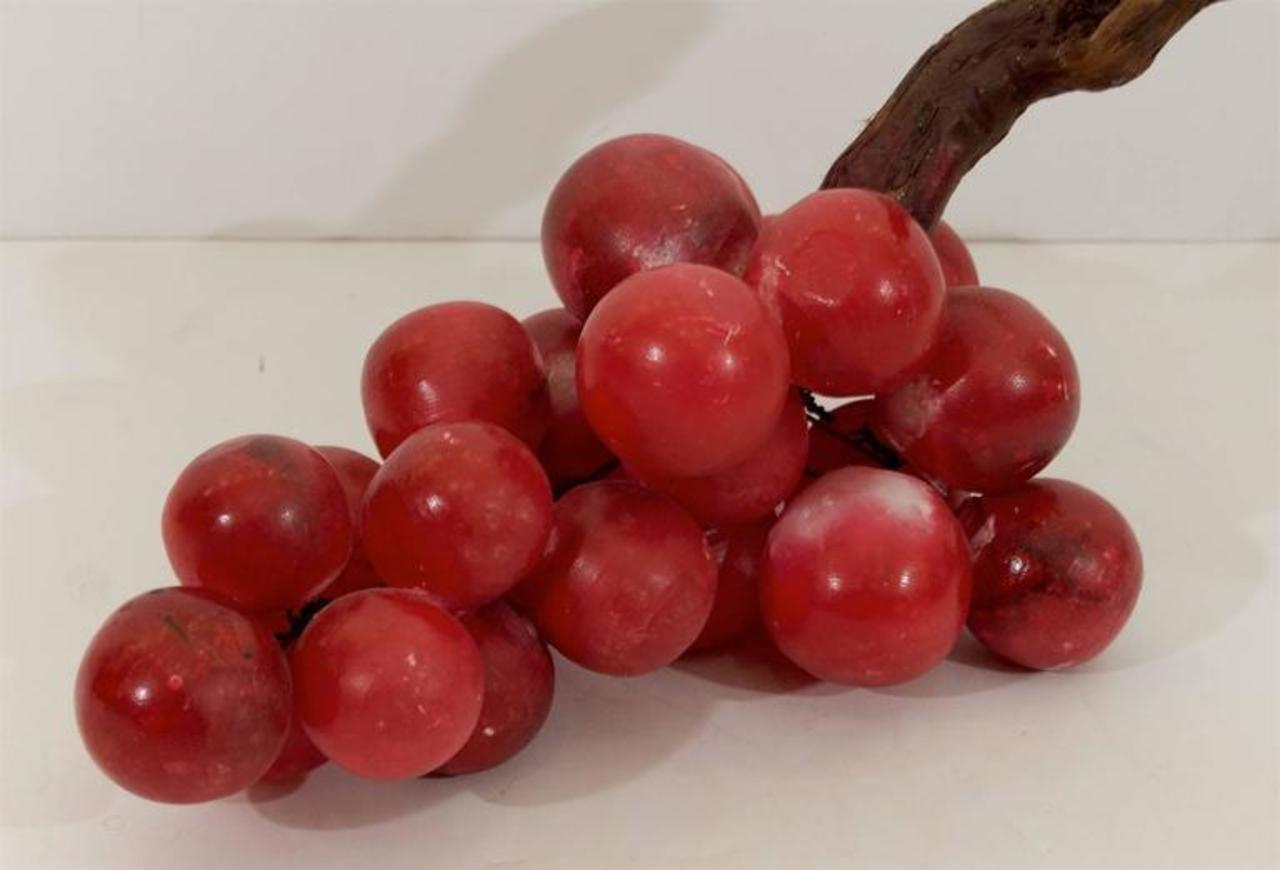 Large Crimson Alabaster Grapes with Wood Stem Centerpiece In Good Condition In Stamford, CT