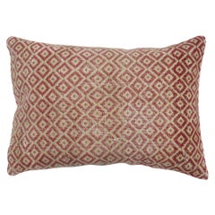 Large Crimson Red Midcentury Turkish Rug Pillow