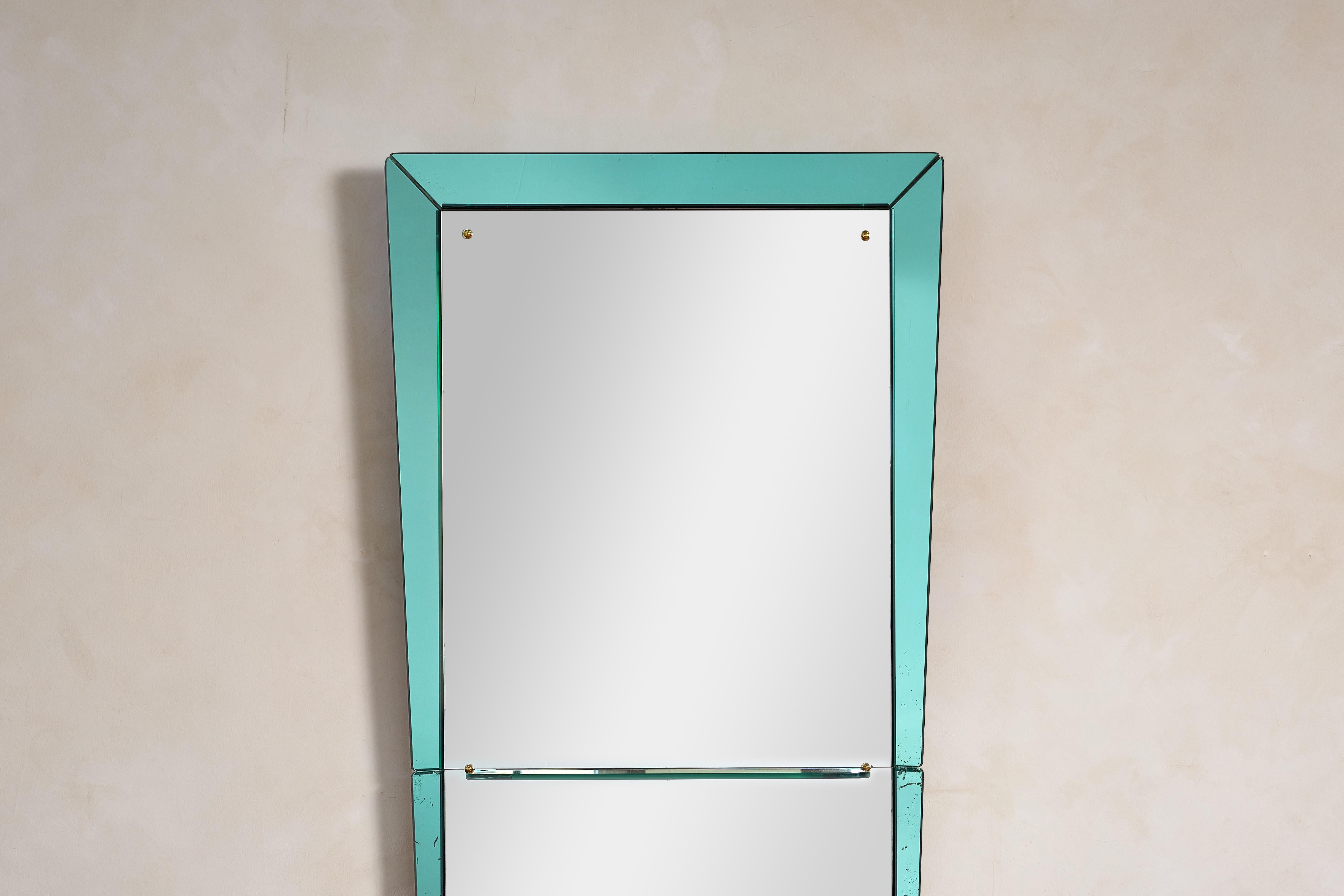 Large Cristal Art Floor Mirror - Light Blue In Good Condition For Sale In Beverly Hills, CA