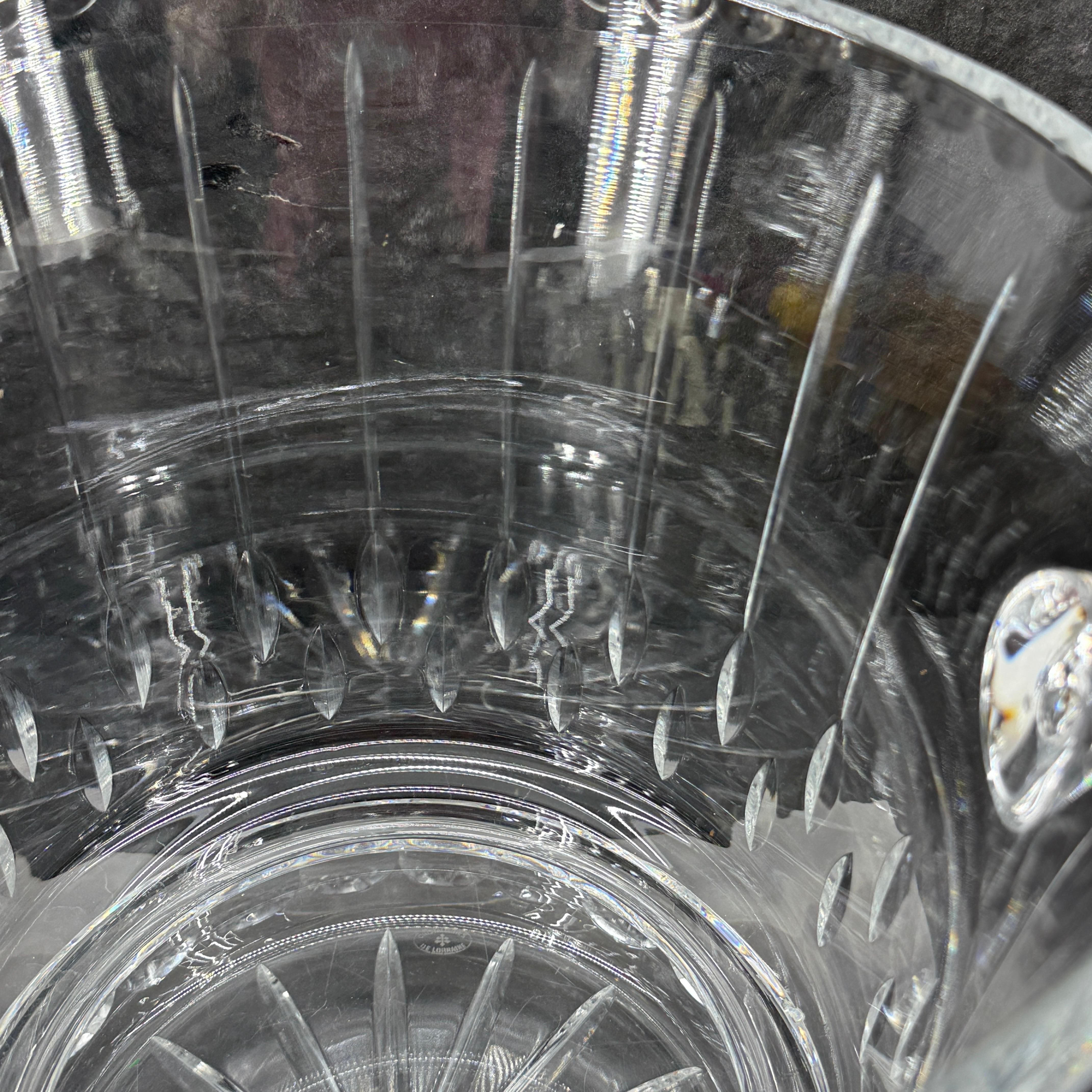 Large Cristalleries de Lorraine Cut Crystal Champagne Bucket, France en vente 4