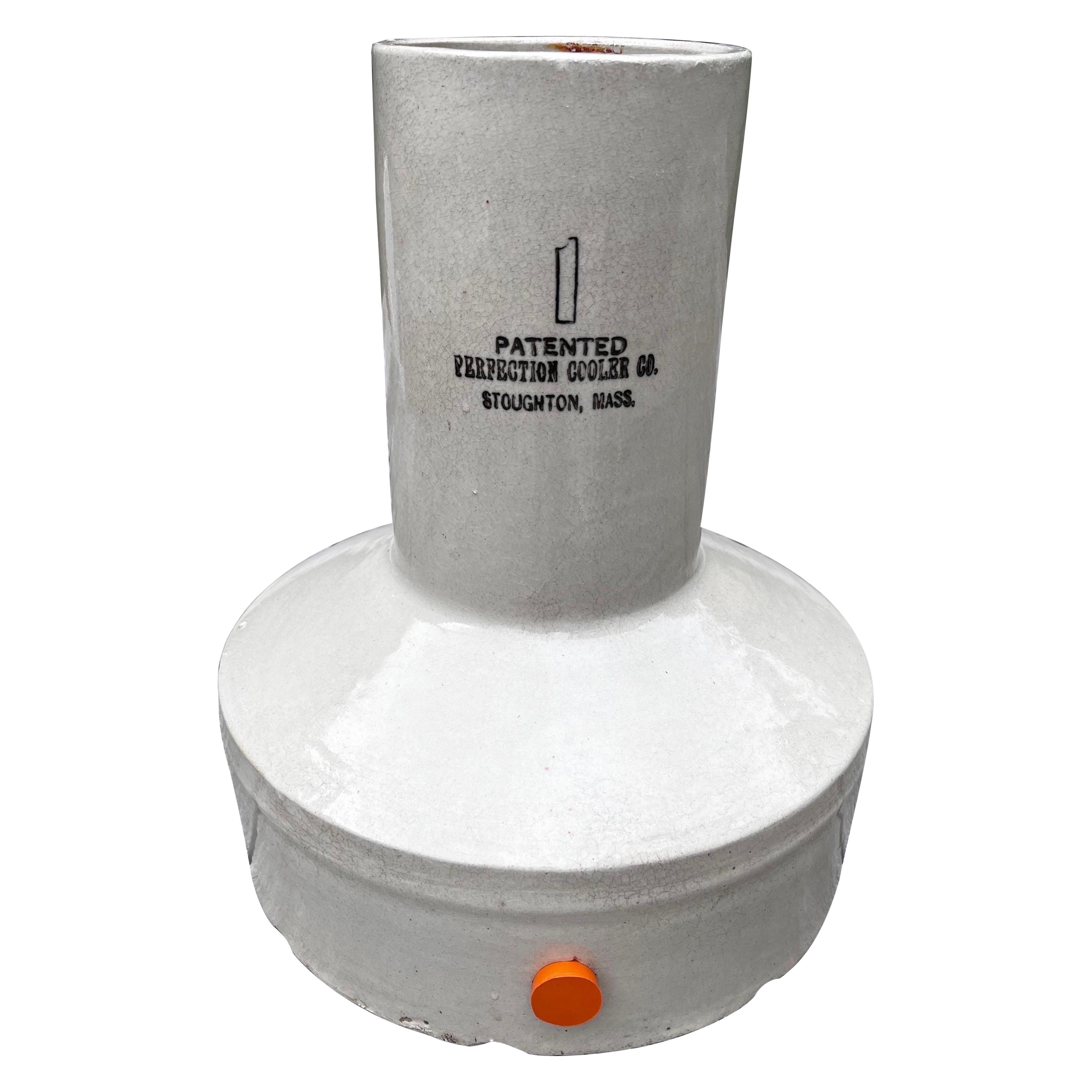Large "Crock" with Orange Stopper For Sale
