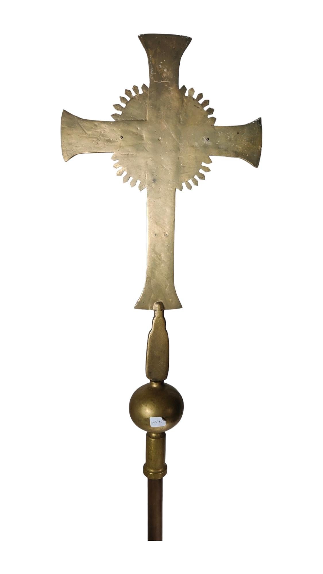 Groß  Kreuz des Prozessionellen oder Altar des XIX. Jahrhunderts im Angebot 6