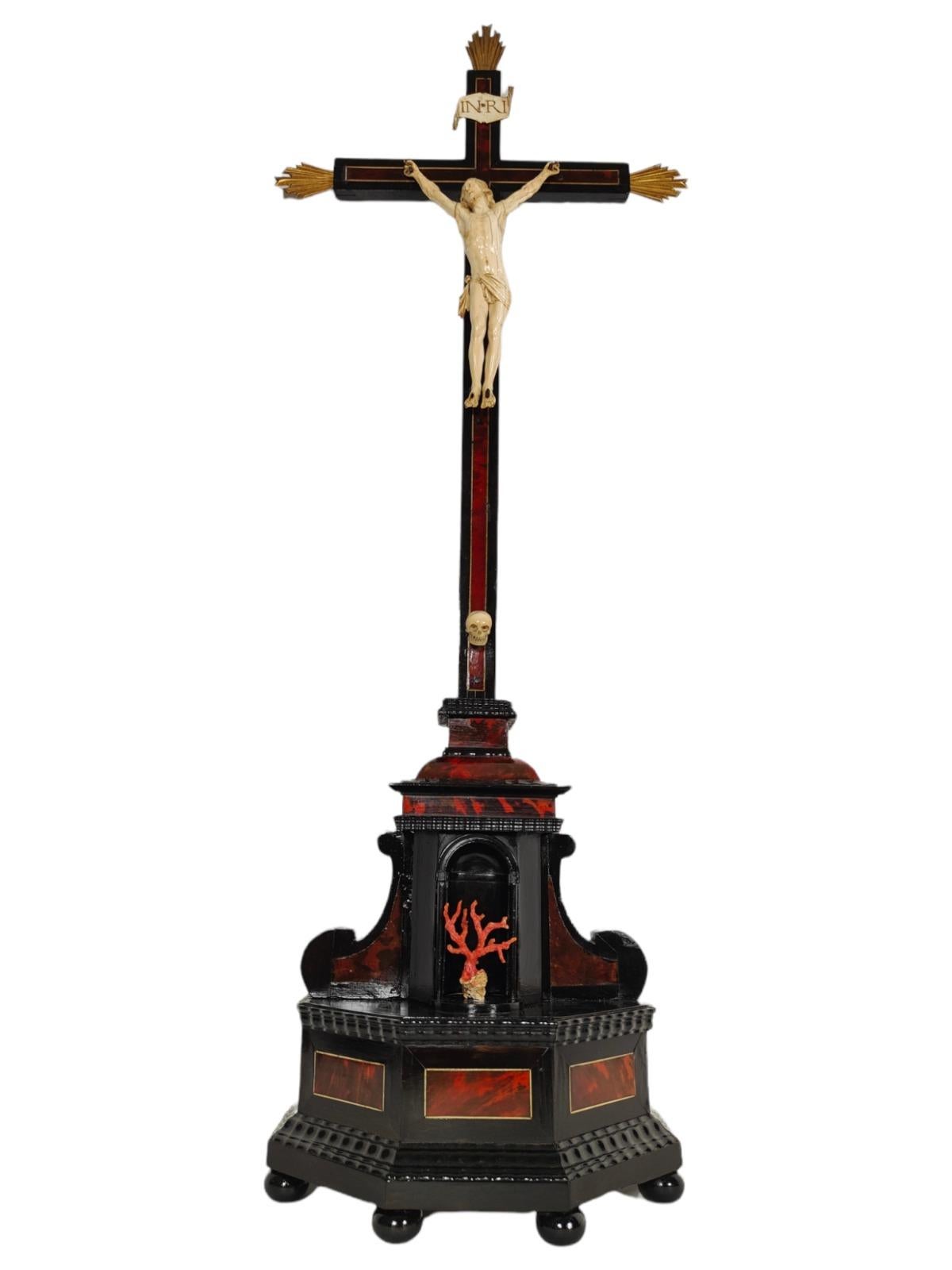 Hand-Crafted Large Cross with Christ from the 18th Century For Sale