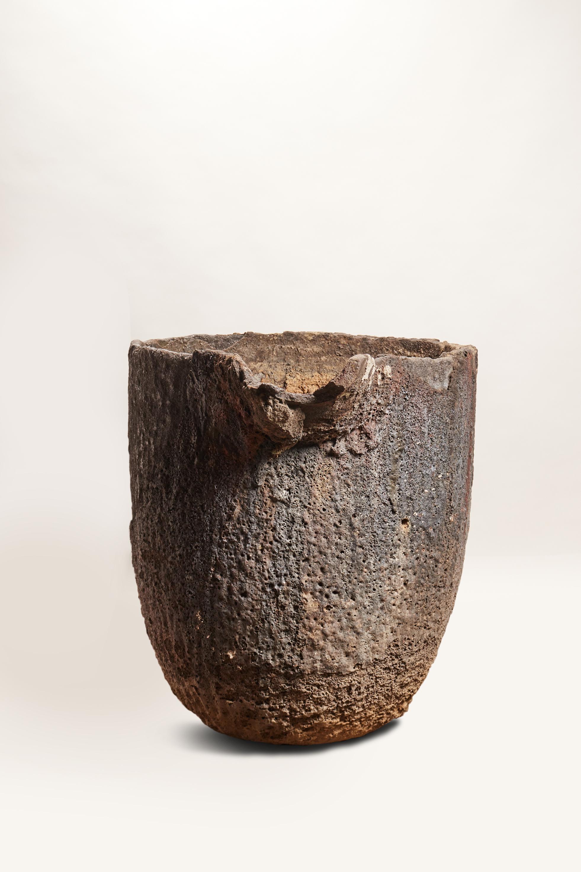Early 20th Century Large Crucible with Stone Spout, Italy, 1900