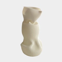 Large Crumpled Vase in Off White 3D Printed Plant Based Plastic