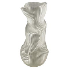 Large Crumpled Vase in Translucent 3D Printed Plant Based Plastic