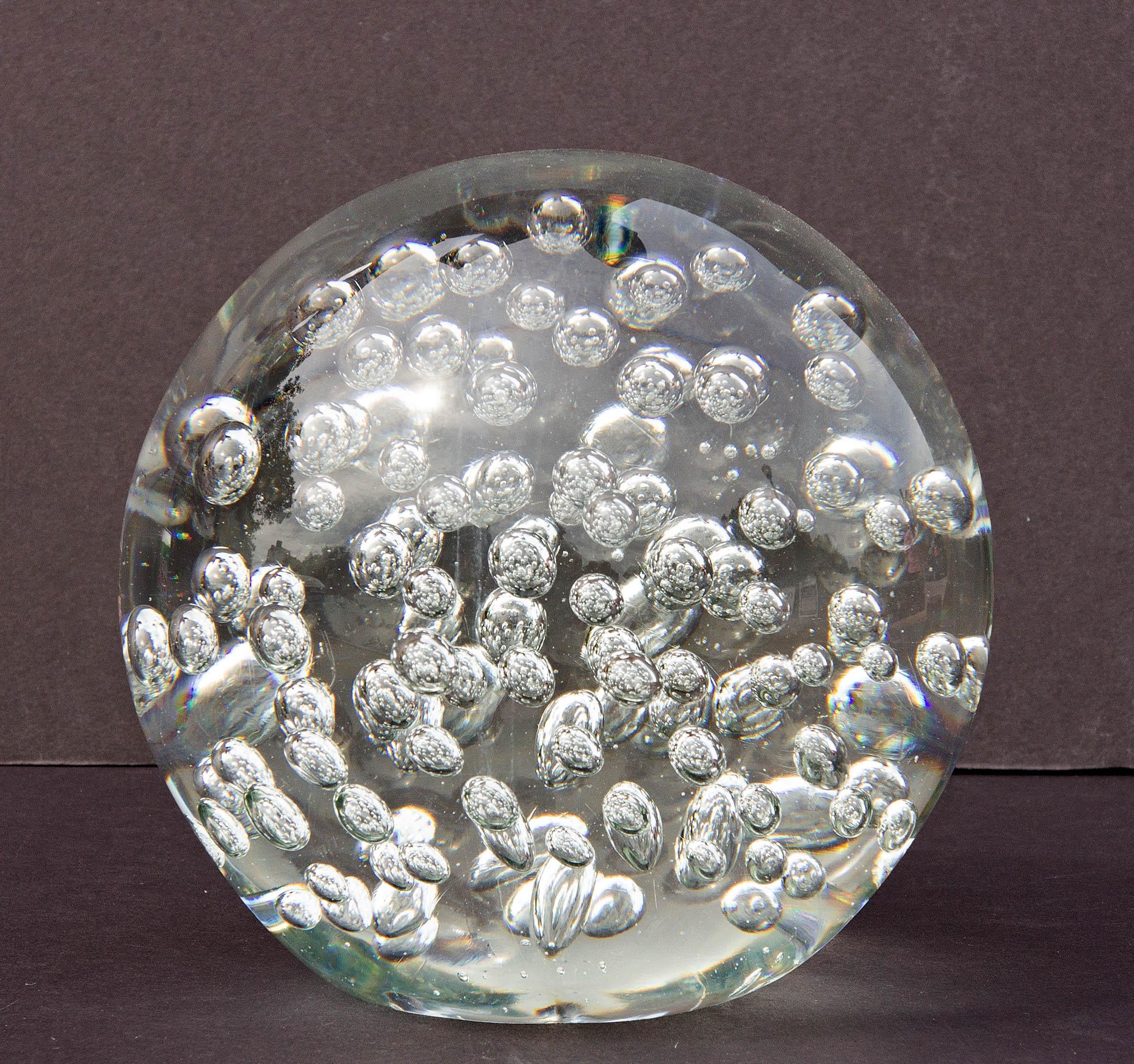 Large Crystal Ball Paperweight In Excellent Condition In Rochester, NY