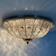 Large crystal Banci Italy ceiling lamp , 1960’s