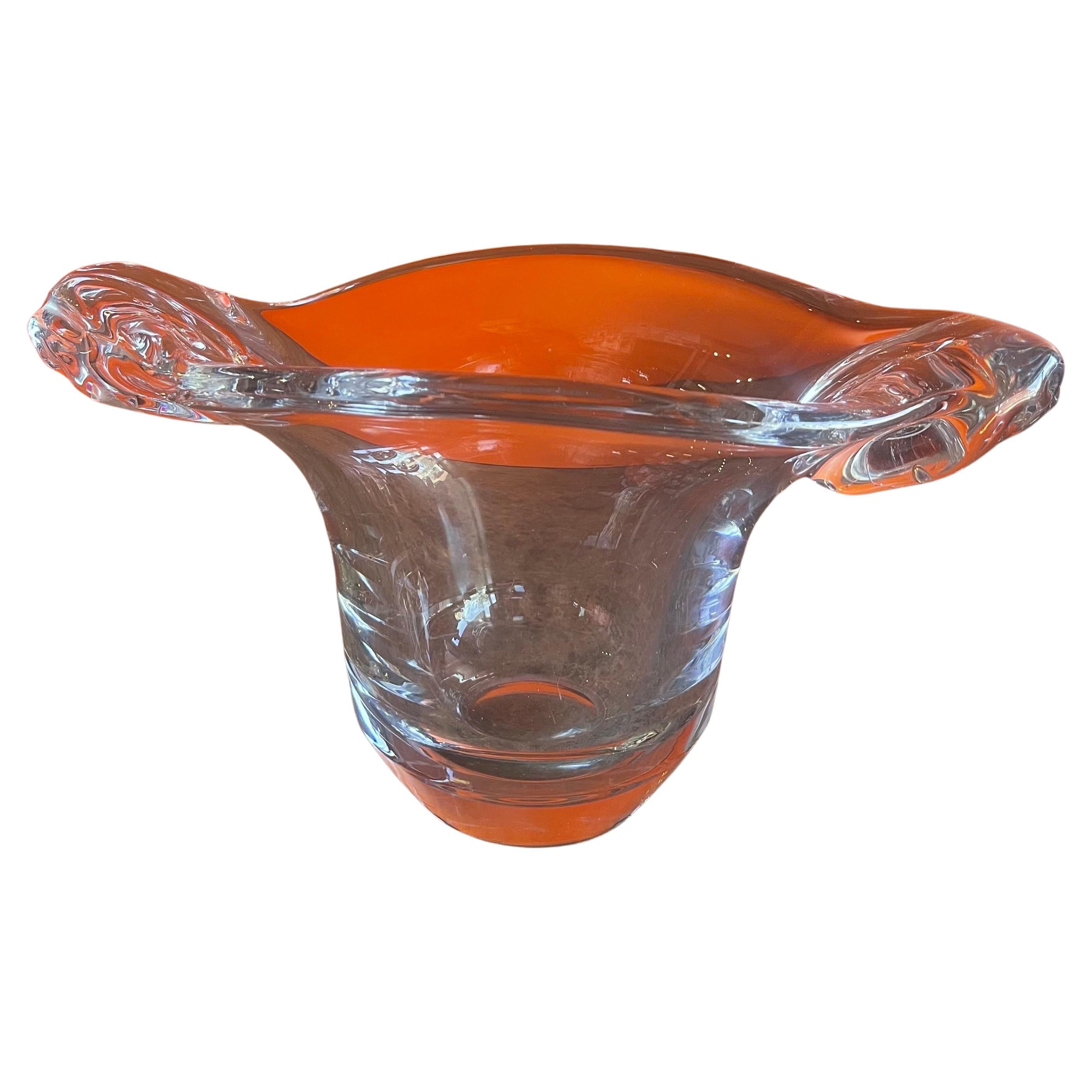 Large Crystal Bowl by Daum, France For Sale