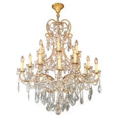 Grand candélabre en cristal, lustre antique, classique, traditionnel, solide, large
