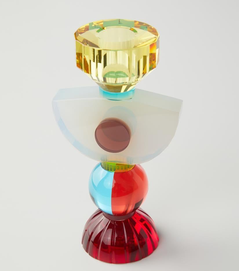 Large crystal candlestick, INDY model, 21st century.

Delightful contemporary crystal candlestick in cheerful colours. 
Estimated production time: 2 to 6 weeks.

h: 15.5cm ; w: 8cm, d: 8cm
