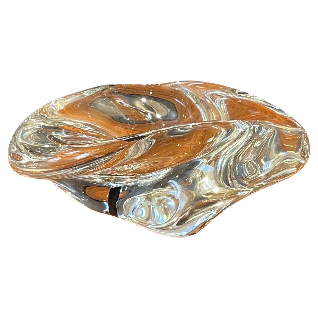 Large Crystal "Caravelle" Bowl / Ashtray by Saint Louis Crystal of France For Sale