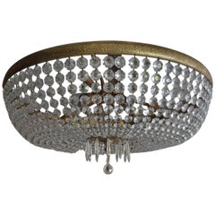 Large Crystal Ceiling Chandelier, New