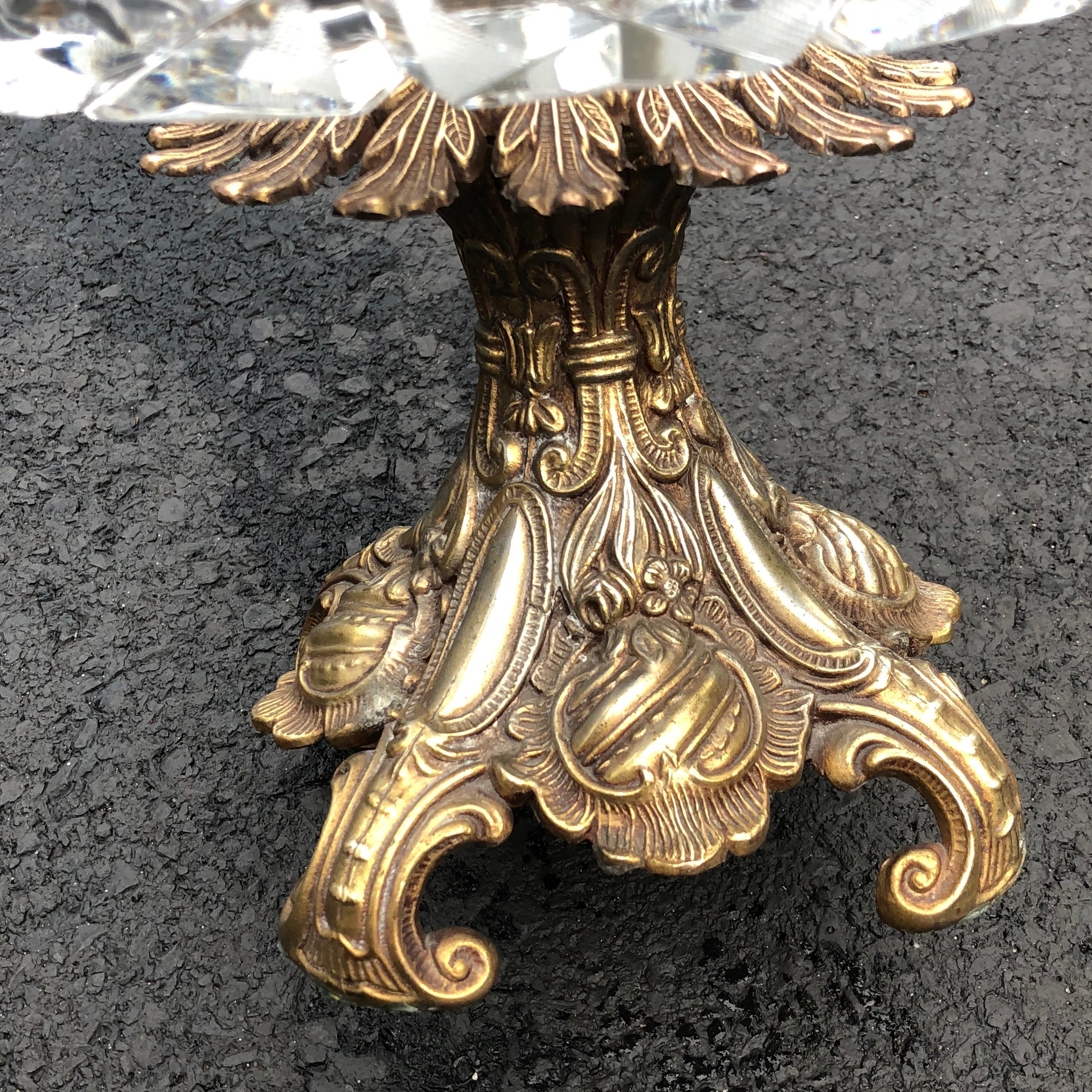 Large Crystal Centerbowl On Rococo-style Bronze Stand 10