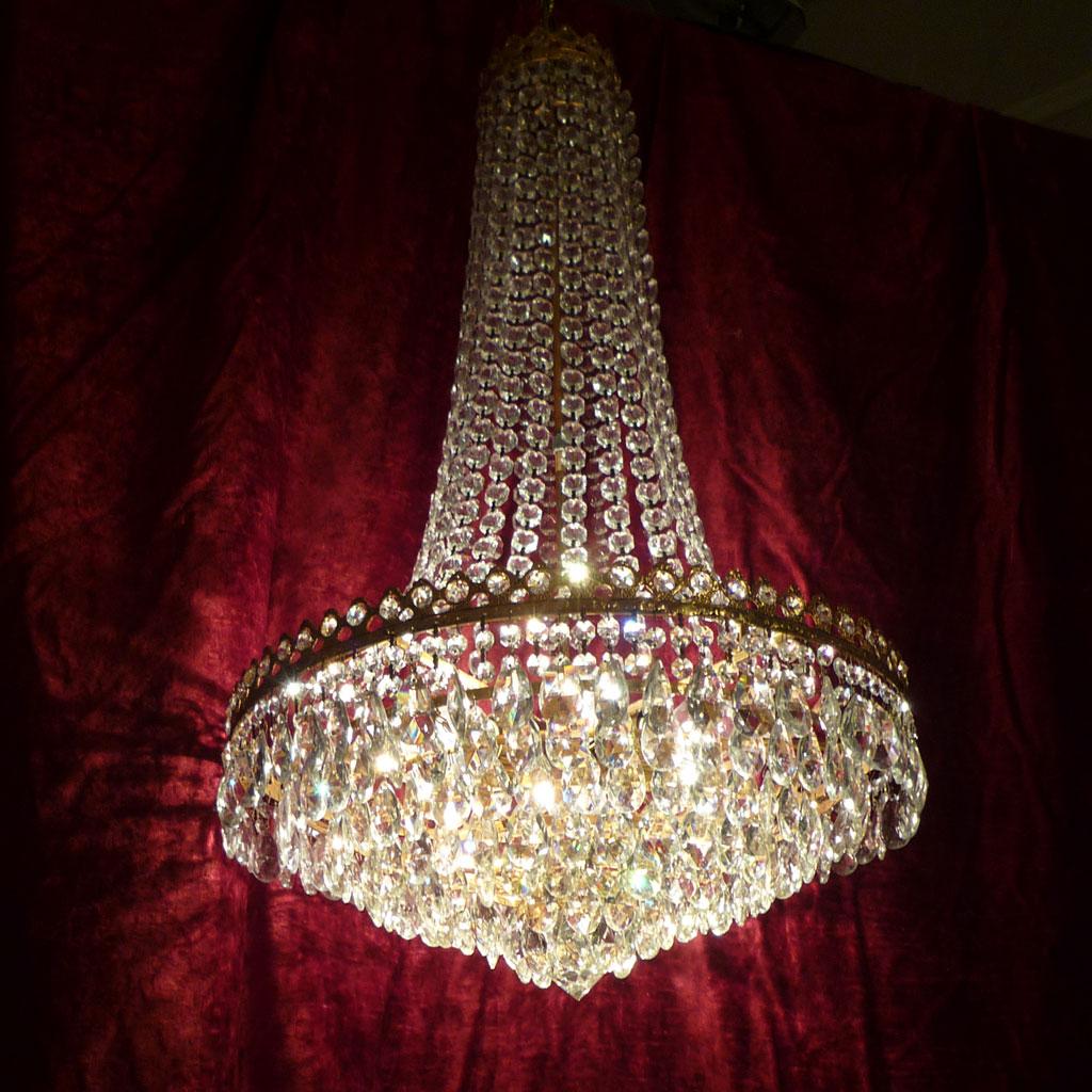 20th Century Large Crystal Chandelier