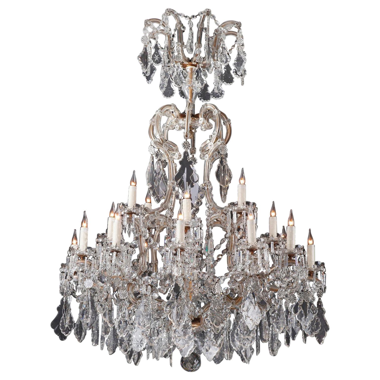 Chandelier with Crystal Drops, Italy, 20th Century at 1stDibs