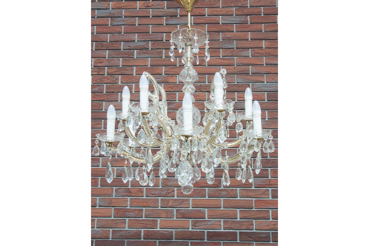 Chippendale Large Crystal Chandelier, France, First Half of the 20th Century