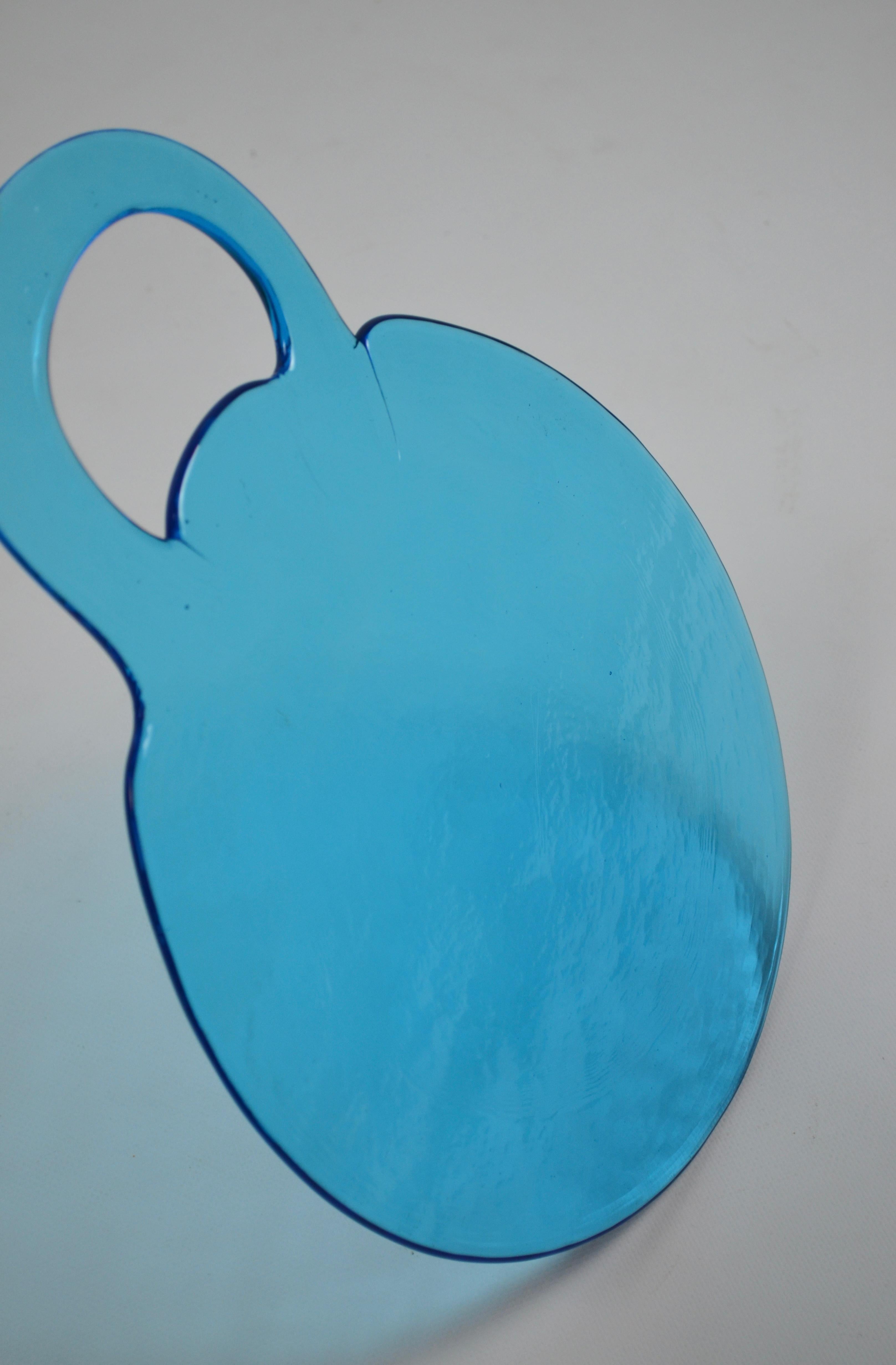 Mid-Century moderno Grande vassoio in cristallo di Lindshammar, Svezia, anni '70 in vendita