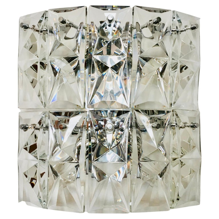 Large Crystal Glass Wall Lamp by Ott For Sale at 1stDibs